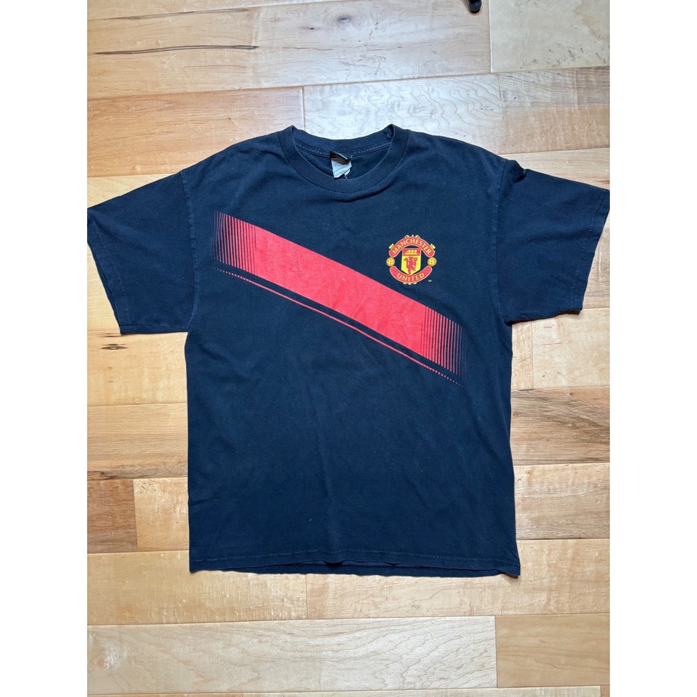 Manchester United T-Shirt Mens Large Black Wayne Rooney 10 Soccer Tee